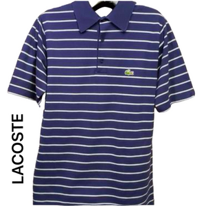 Lacoste Izod Vintage Blue & White Stripes Polo Shirt 1980’s Small/Medium